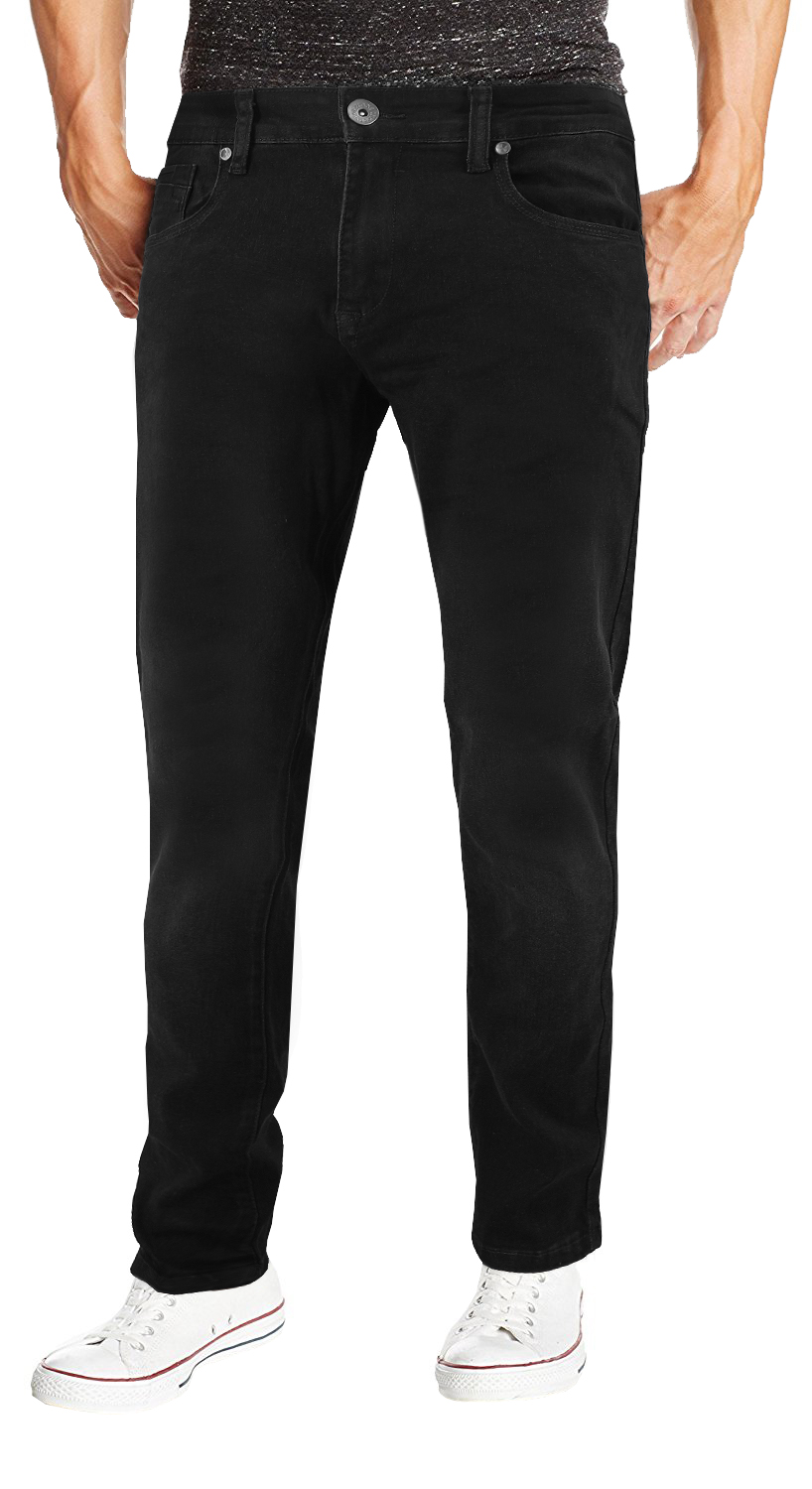 Men's Black Cotton Blend Denim Premium Quality Slim Fit Casual Jean Pants - Picture 14 of 28