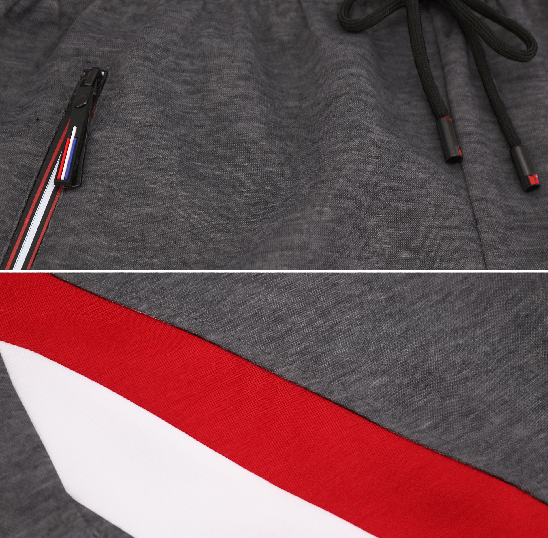 Men's Drawstring Elastic Waist Fleece Zipper Pockets Fitness Gym Sweat Shorts - Picture 7 of 19