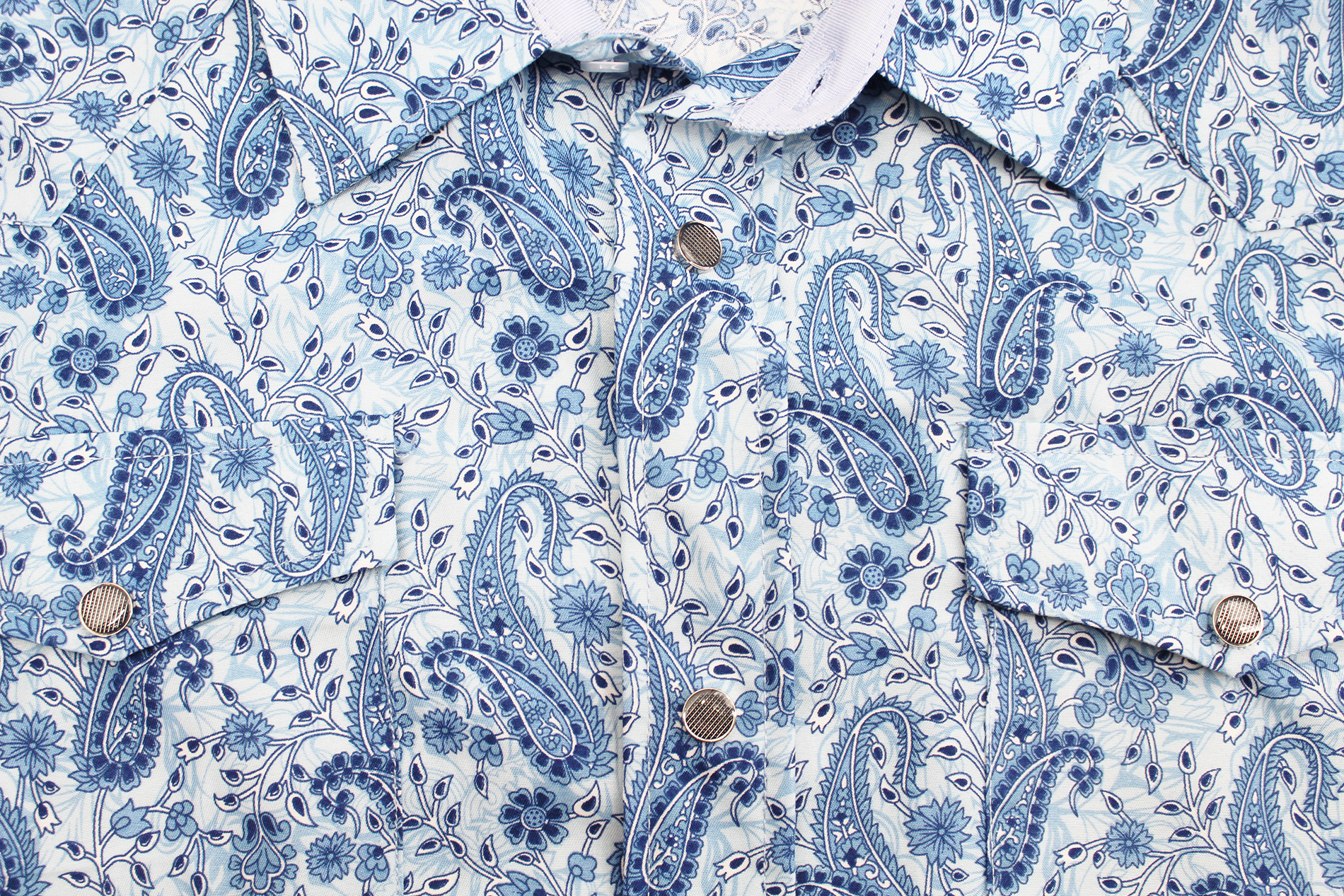 Men's Cowboy Western Long Sleeve Paisley Patterned Rodeo Button Up Dress Shirt - Picture 12 of 57