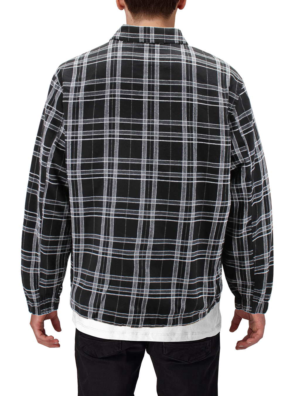 Men’s Full Zip Plaid Flannel Cotton Blend Lined Long Sleeve Jacket - Picture 6 of 13