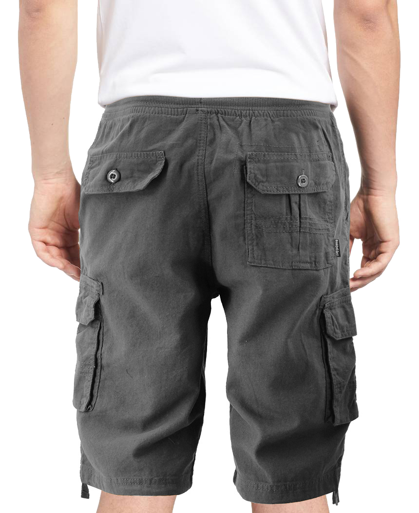 Men's Multi Pocket Drawstring Lightweight Elastic Waist Army Cargo Shorts - Picture 8 of 20