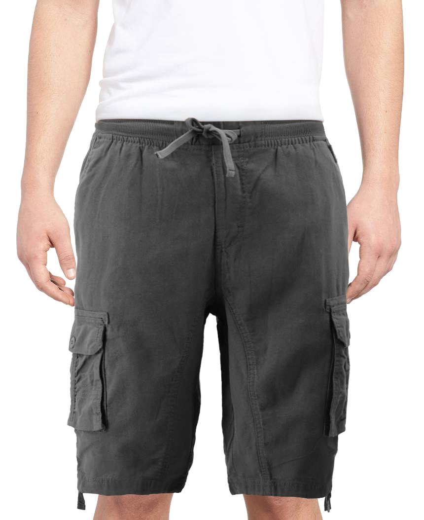 Men's Multi Pocket Drawstring Lightweight Elastic Waist Army Cargo Shorts - Picture 7 of 20