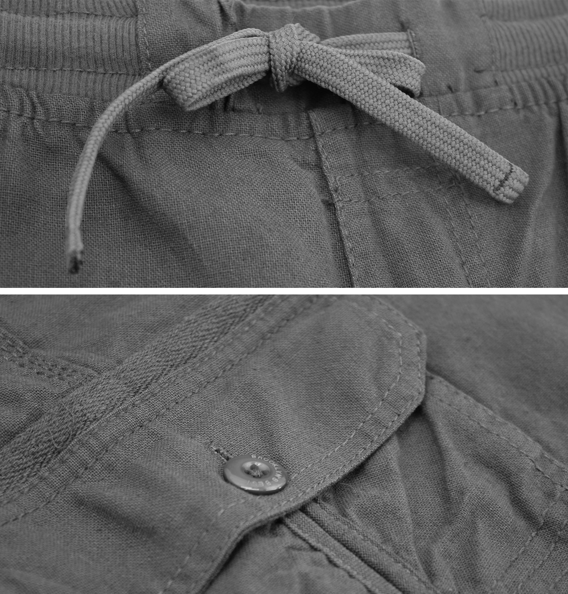Men's Multi Pocket Drawstring Lightweight Elastic Waist Army Cargo Shorts - Picture 9 of 20
