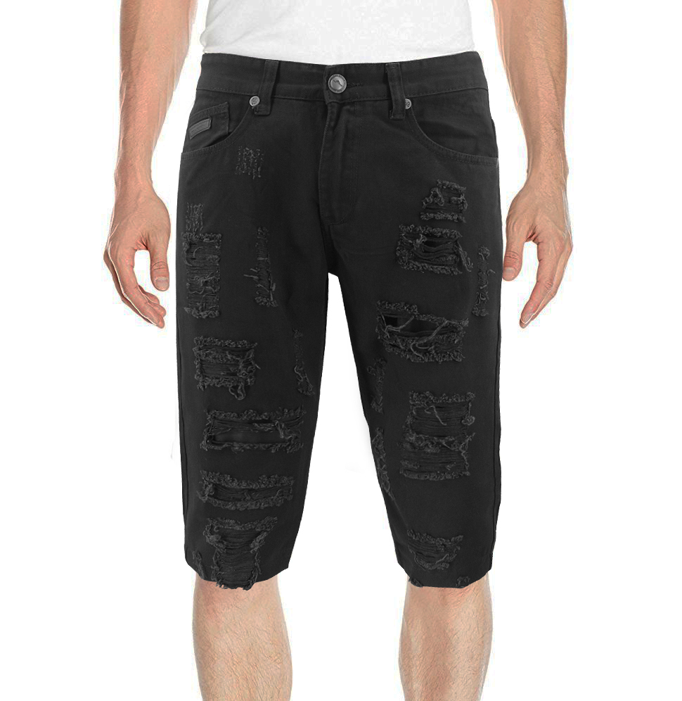 Men's Slim Cotton Blend Denim Ripped 