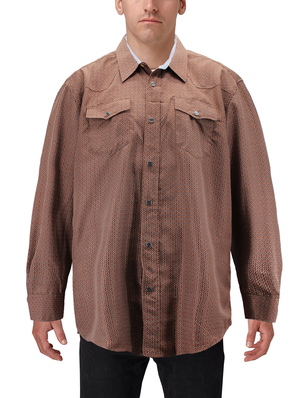 Men's Cowboy Western Long Sleeve Paisley Patterned Rodeo Button Up Dress Shirt - Picture 14 of 57