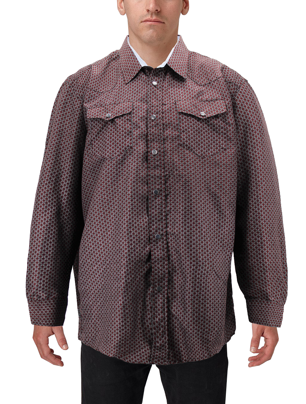 Men's Cowboy Western Long Sleeve Paisley Patterned Rodeo Button Up Dress Shirt - Picture 18 of 57