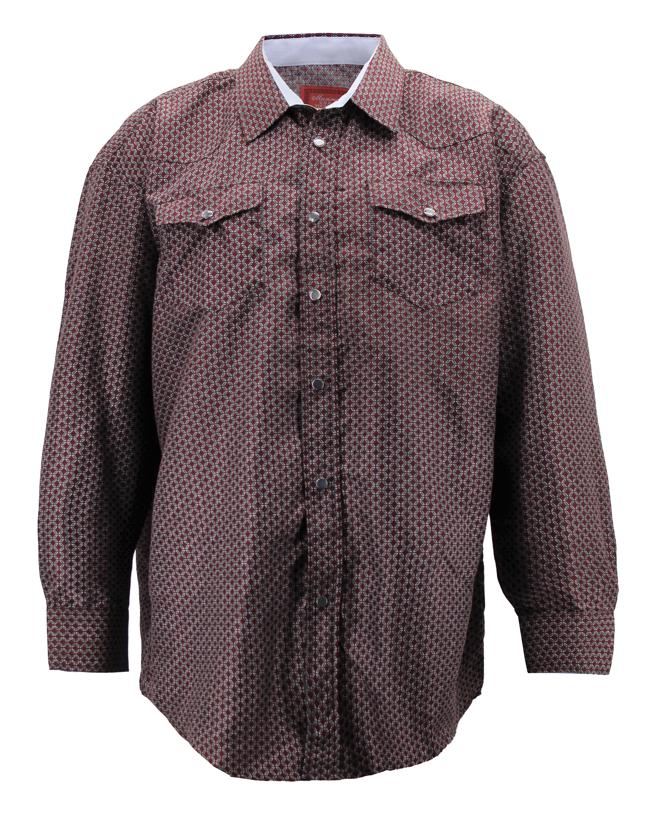 Men's Cowboy Western Long Sleeve Paisley Patterned Rodeo Button Up Dress Shirt - Picture 21 of 57