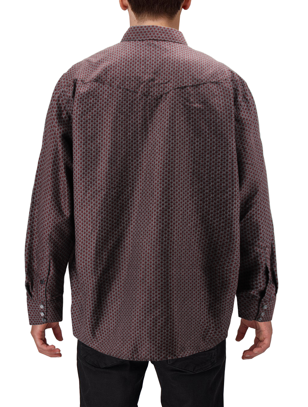 Men's Cowboy Western Long Sleeve Paisley Patterned Rodeo Button Up Dress Shirt - Picture 19 of 57