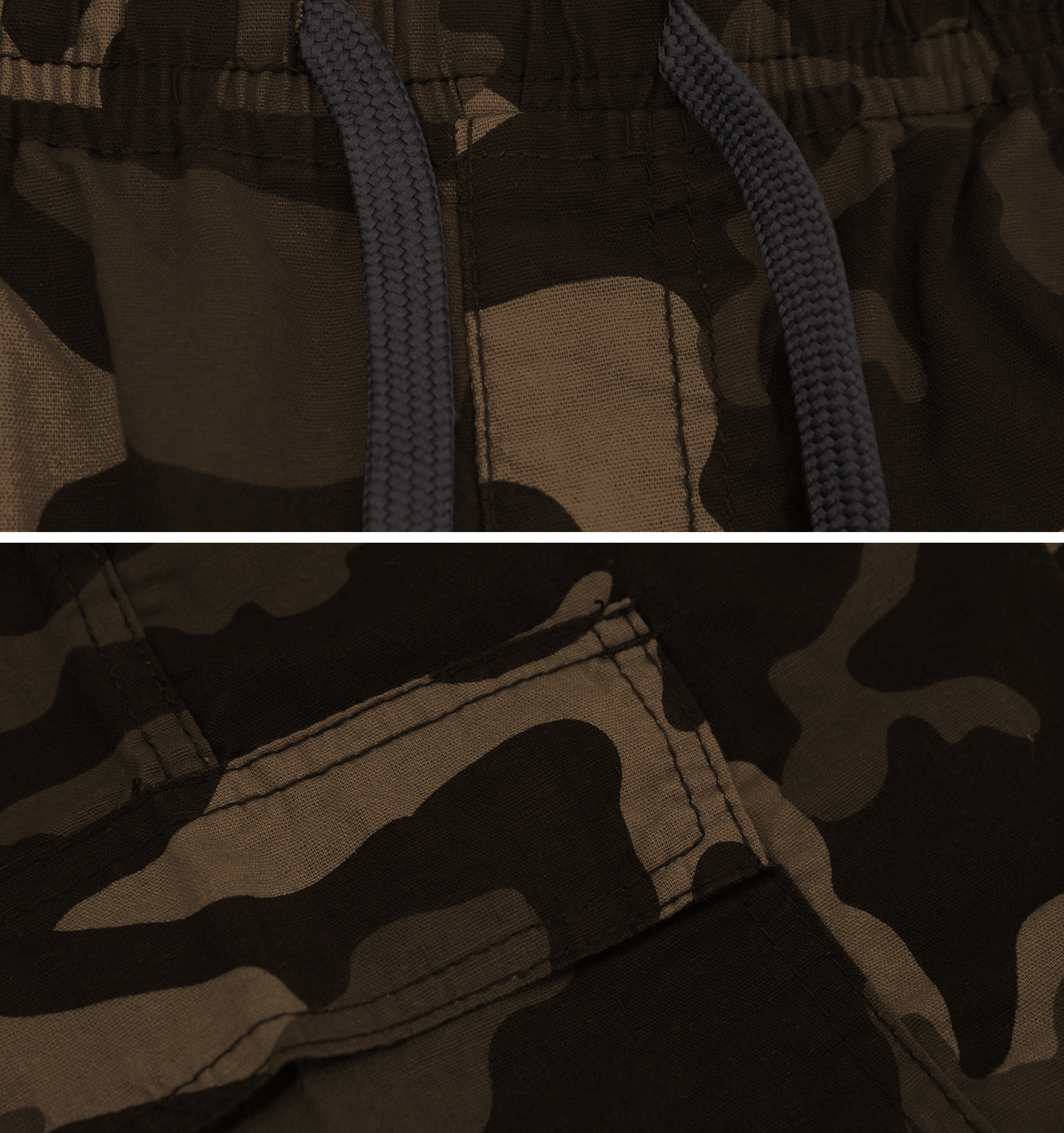 Boys Army Camouflage Elastic Waist Drawstring Cotton Blend Kids Cargo Shorts - Picture 10 of 16