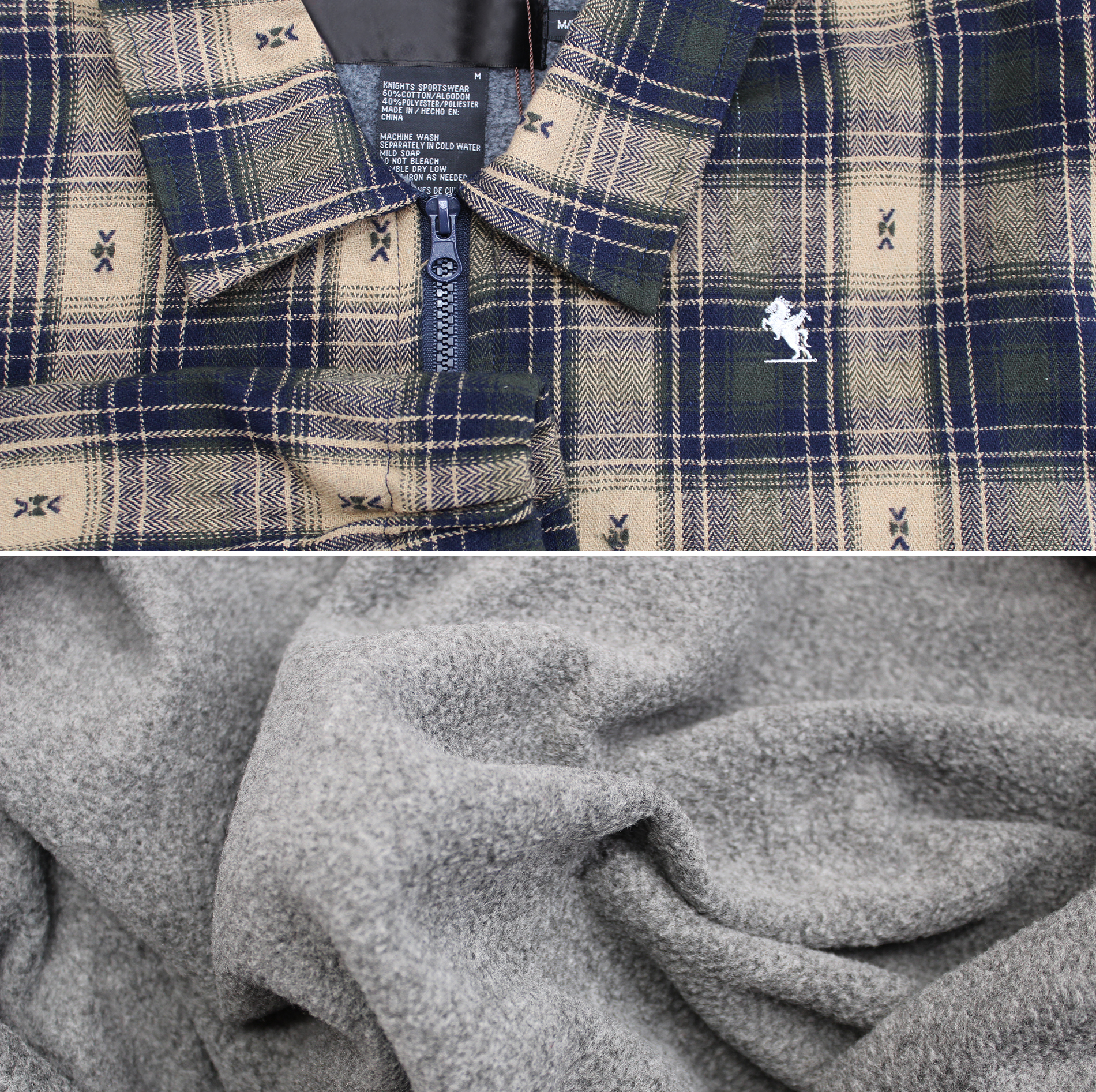 Men’s Full Zip Plaid Flannel Cotton Blend Lined Long Sleeve Jacket - Picture 10 of 13