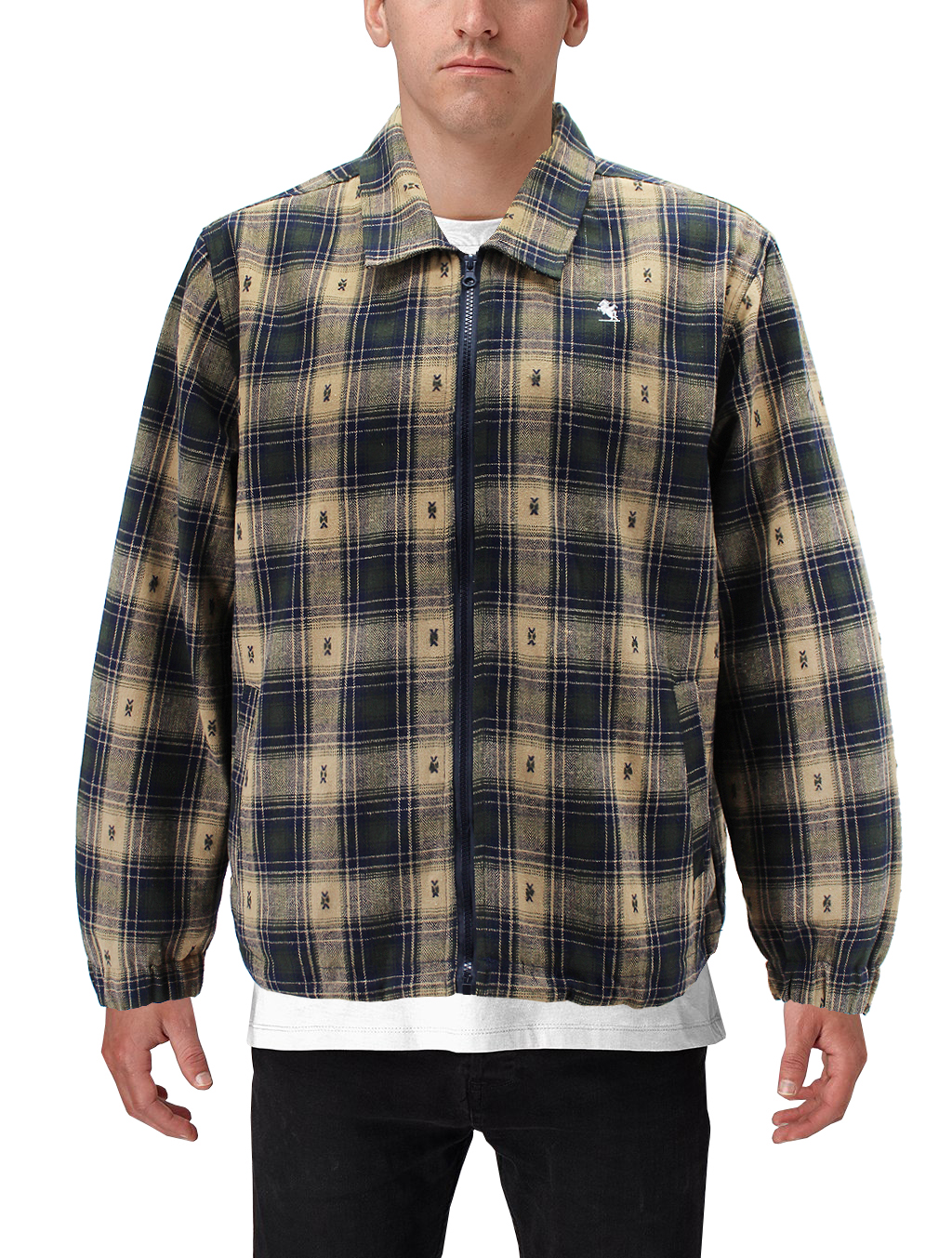 Men’s Full Zip Plaid Flannel Cotton Blend Lined Long Sleeve Jacket - Picture 8 of 13