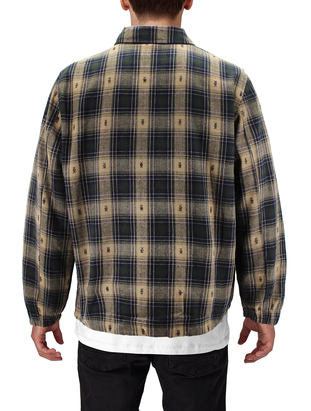 Men’s Full Zip Plaid Flannel Cotton Blend Lined Long Sleeve Jacket - Picture 9 of 13