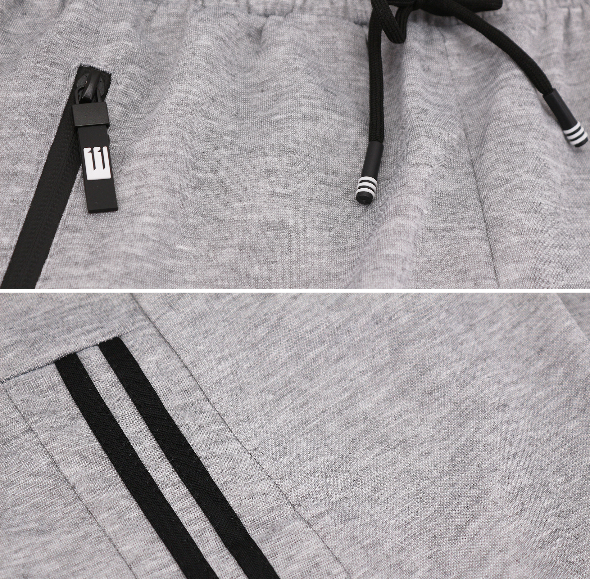 Men's Drawstring Elastic Waist Fleece Zipper Pockets Fitness Gym Sweat Shorts - Picture 13 of 19