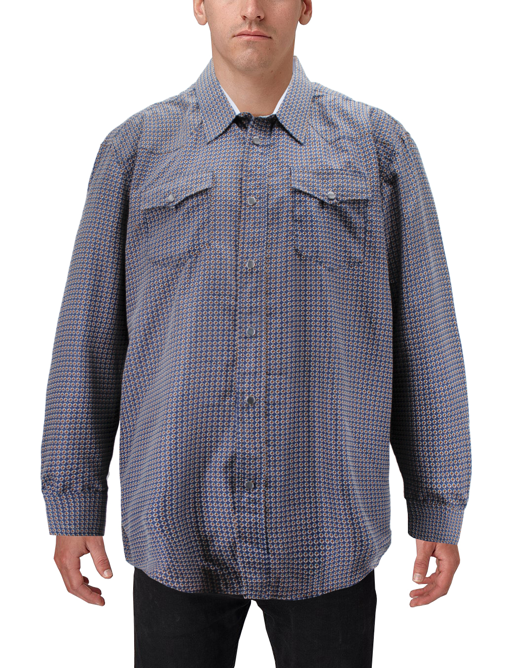 Men's Cowboy Western Long Sleeve Paisley Patterned Rodeo Button Up Dress Shirt - Picture 26 of 57