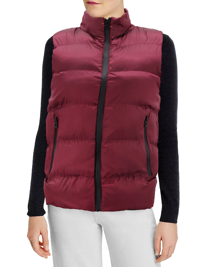 Women's Lightweight Quilted Stand Collar Full Zip Up Down Puffer Jacket Vest - Picture 8 of 32