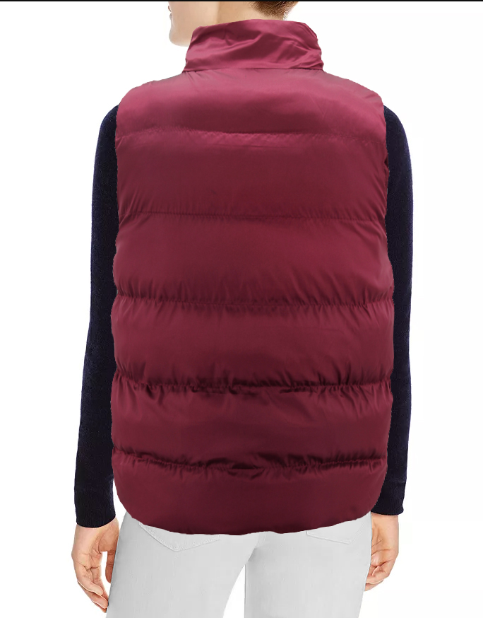 Women's Lightweight Quilted Stand Collar Full Zip Up Down Puffer Jacket Vest - Picture 9 of 32