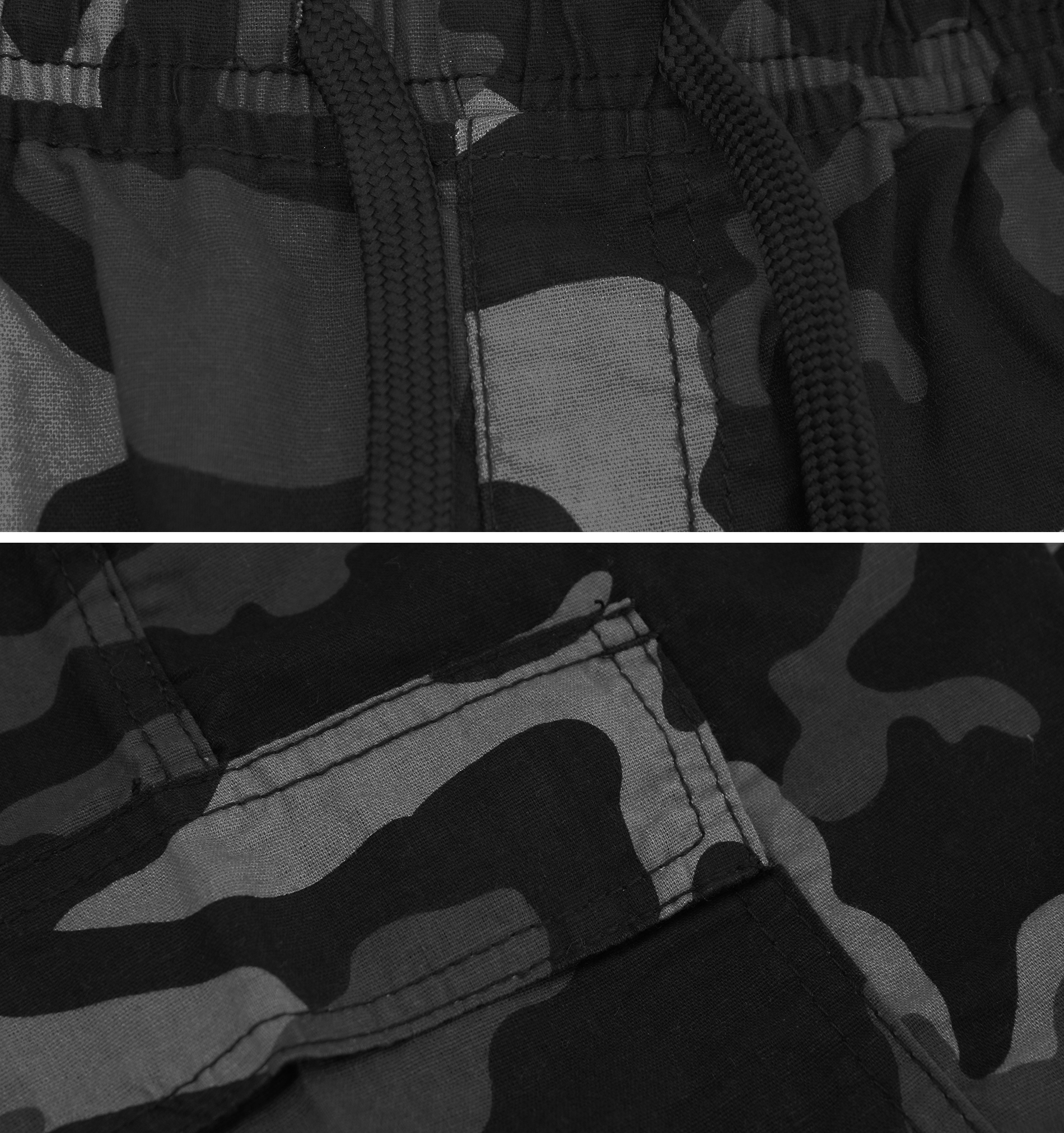 Boys Army Camouflage Elastic Waist Drawstring Cotton Blend Kids Cargo Shorts - Picture 13 of 16