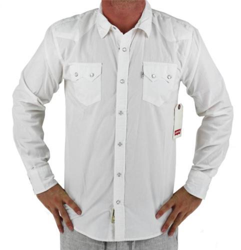 Levi's Men's Classic Long Sleeve Snap Button Western Shirt White 3Ldlw0921 - Picture 9 of 9