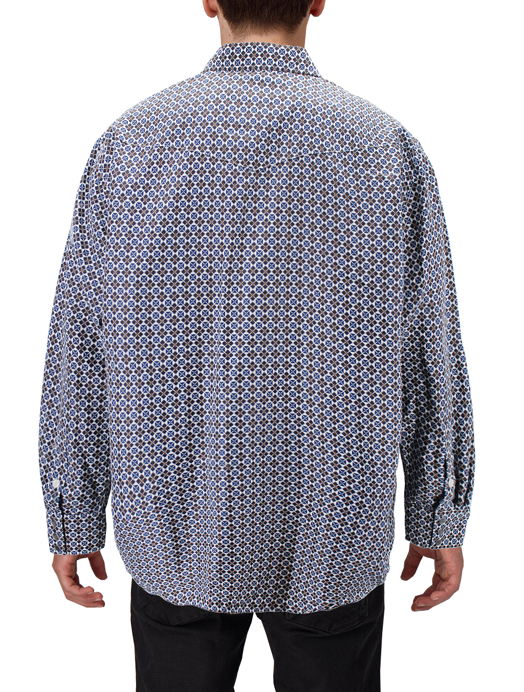 Men's Cowboy Western Long Sleeve Paisley Patterned Rodeo Button Up Dress Shirt - Picture 31 of 57
