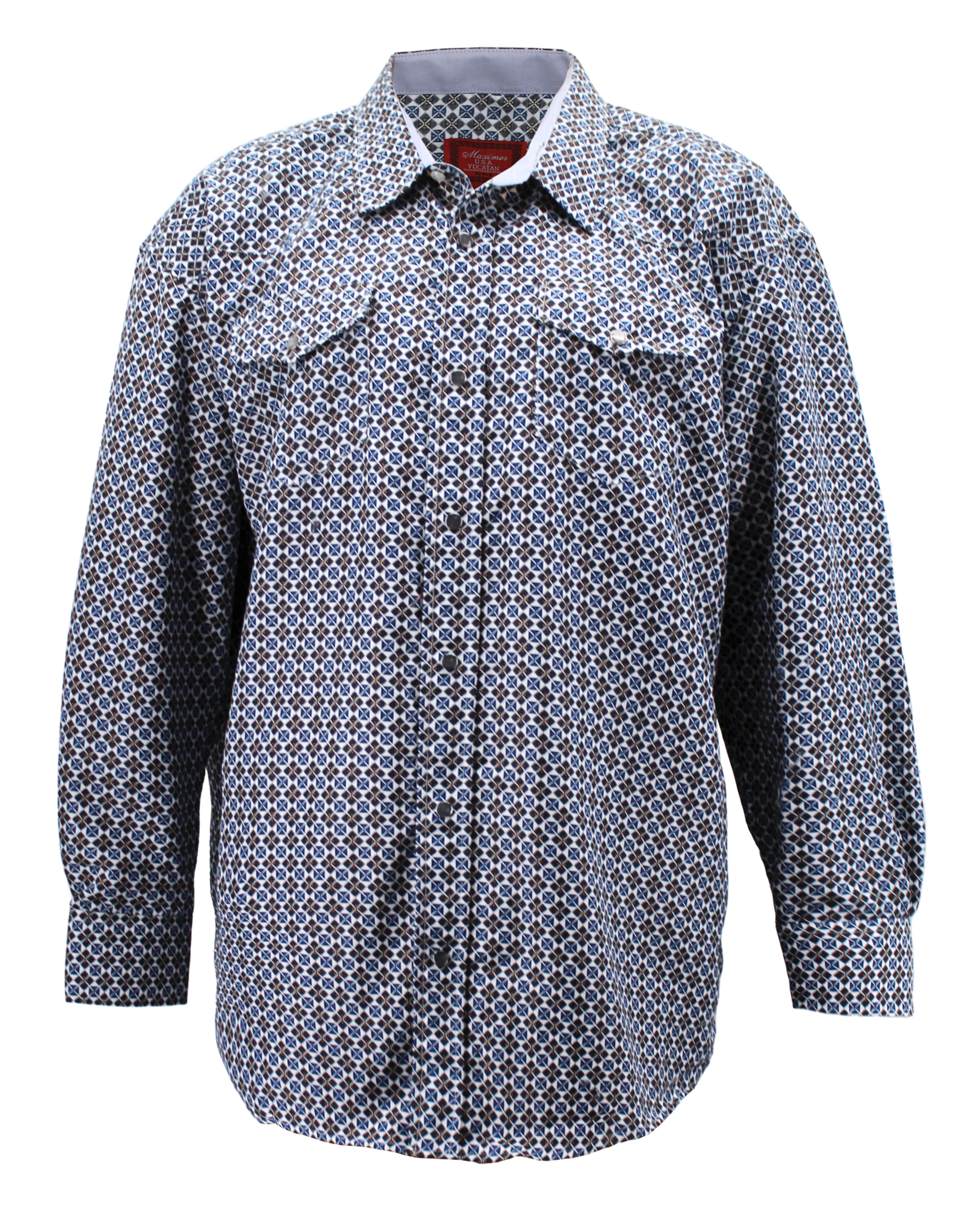 Men's Cowboy Western Long Sleeve Paisley Patterned Rodeo Button Up Dress Shirt - Picture 33 of 57
