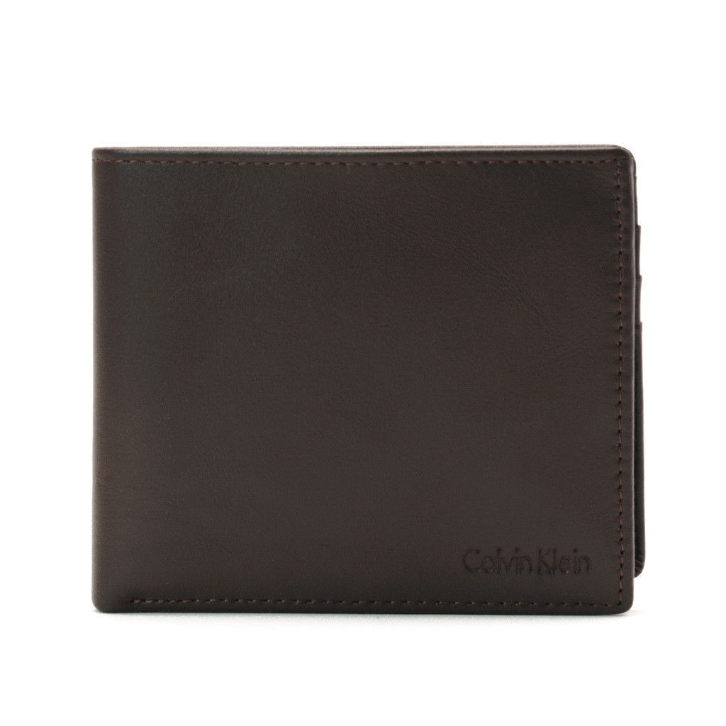 Calvin Klein Ck Men's Leather Key Fob Coin Wallet Keychain Gift Box Set