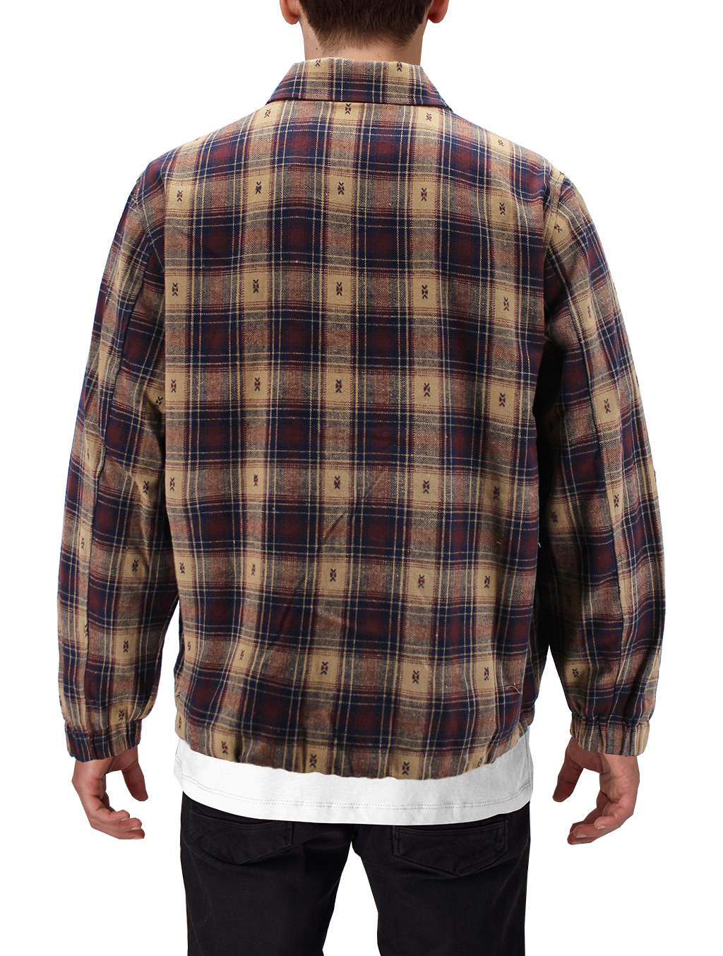 Men’s Full Zip Plaid Flannel Cotton Blend Lined Long Sleeve Jacket - Picture 12 of 13