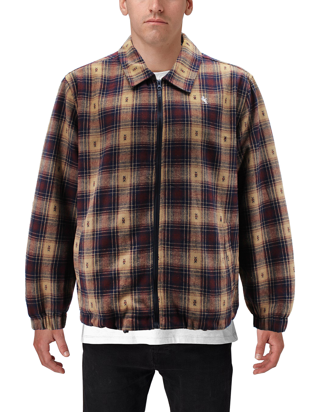 Men’s Full Zip Plaid Flannel Cotton Blend Lined Long Sleeve Jacket - Picture 11 of 13