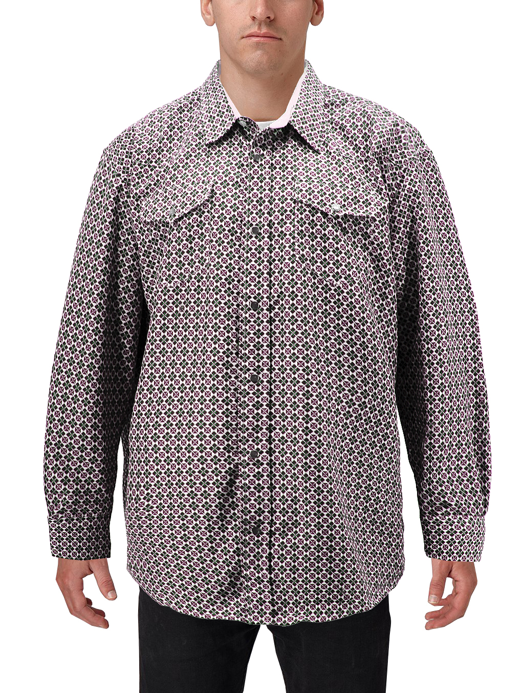 Men's Cowboy Western Long Sleeve Paisley Patterned Rodeo Button Up Dress Shirt - Picture 34 of 57