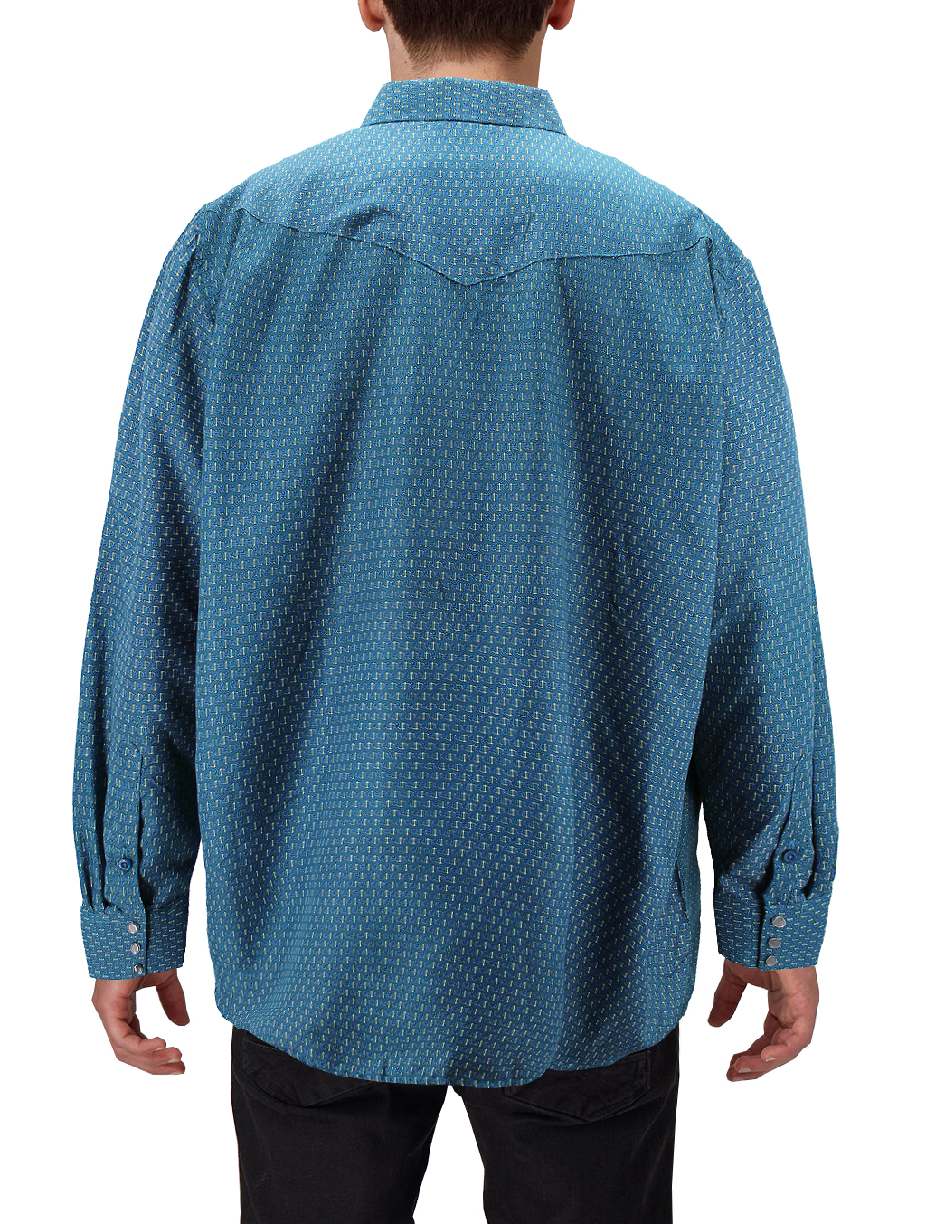 Men's Cowboy Western Long Sleeve Paisley Patterned Rodeo Button Up Dress Shirt - Picture 39 of 57