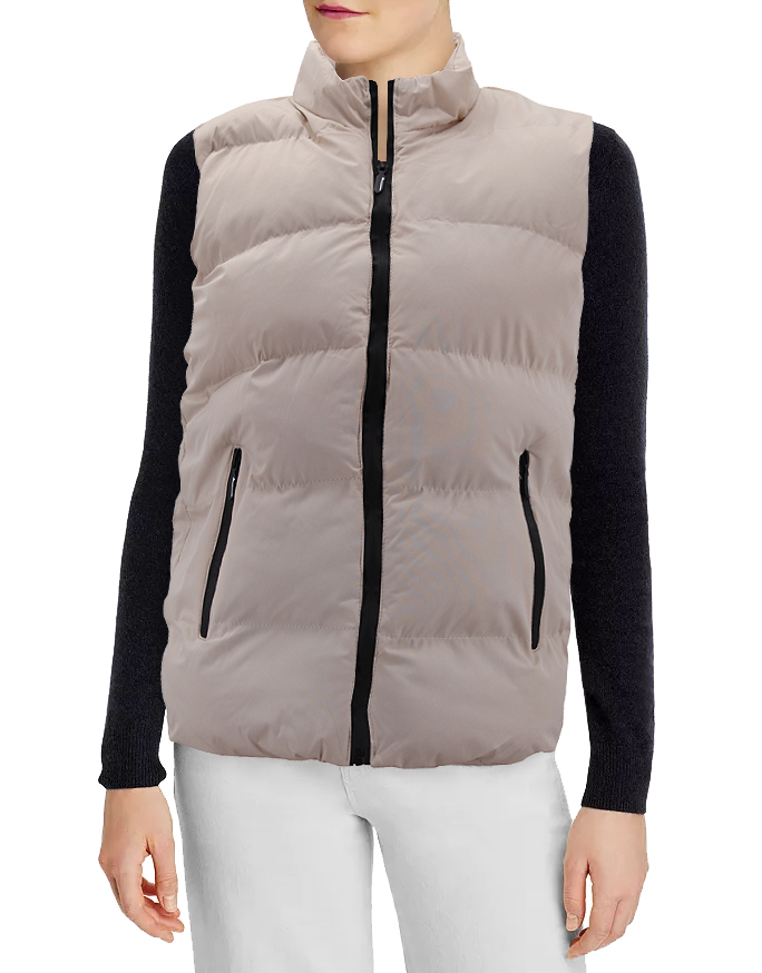 Women's Lightweight Quilted Stand Collar Full Zip Up Down Puffer Jacket Vest - Picture 11 of 32