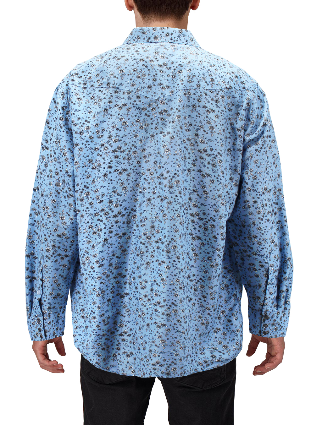 Men's Cowboy Western Long Sleeve Paisley Patterned Rodeo Button Up Dress Shirt - Picture 43 of 57