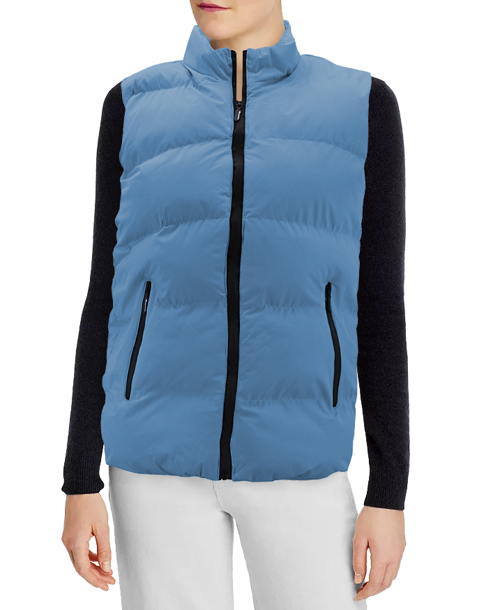 Women's Lightweight Quilted Stand Collar Full Zip Up Down Puffer Jacket Vest - Picture 14 of 32