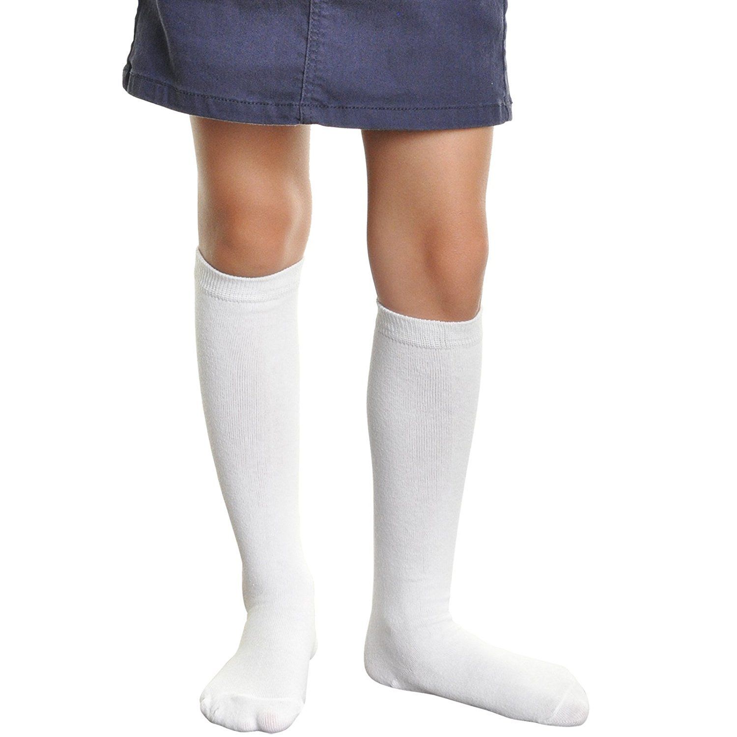 12 Pair Dozen Girls Premium Cotton Knee High Socks Multiple Colors - Picture 8 of 19