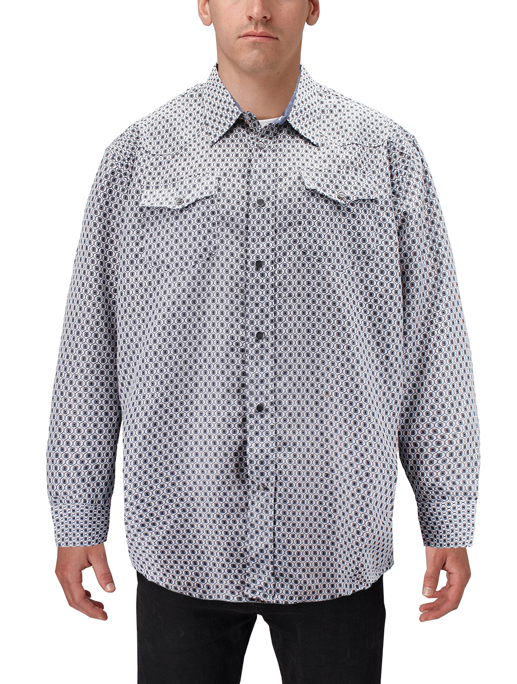 Men's Cowboy Western Long Sleeve Paisley Patterned Rodeo Button Up Dress Shirt - Picture 54 of 57