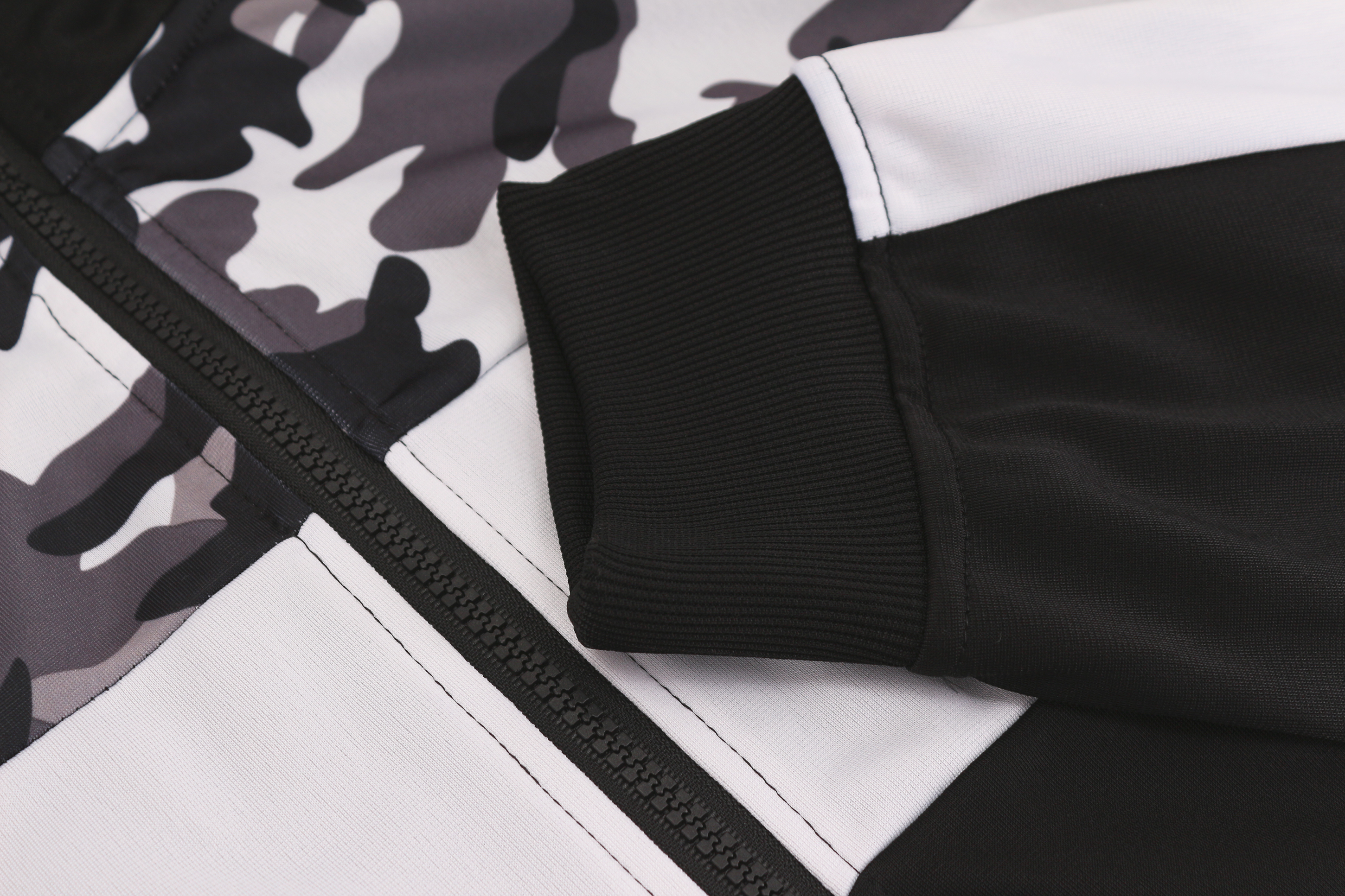 Men's Camo Striped Zip Up Athletic Slim Fit Running Jogging Gym Track