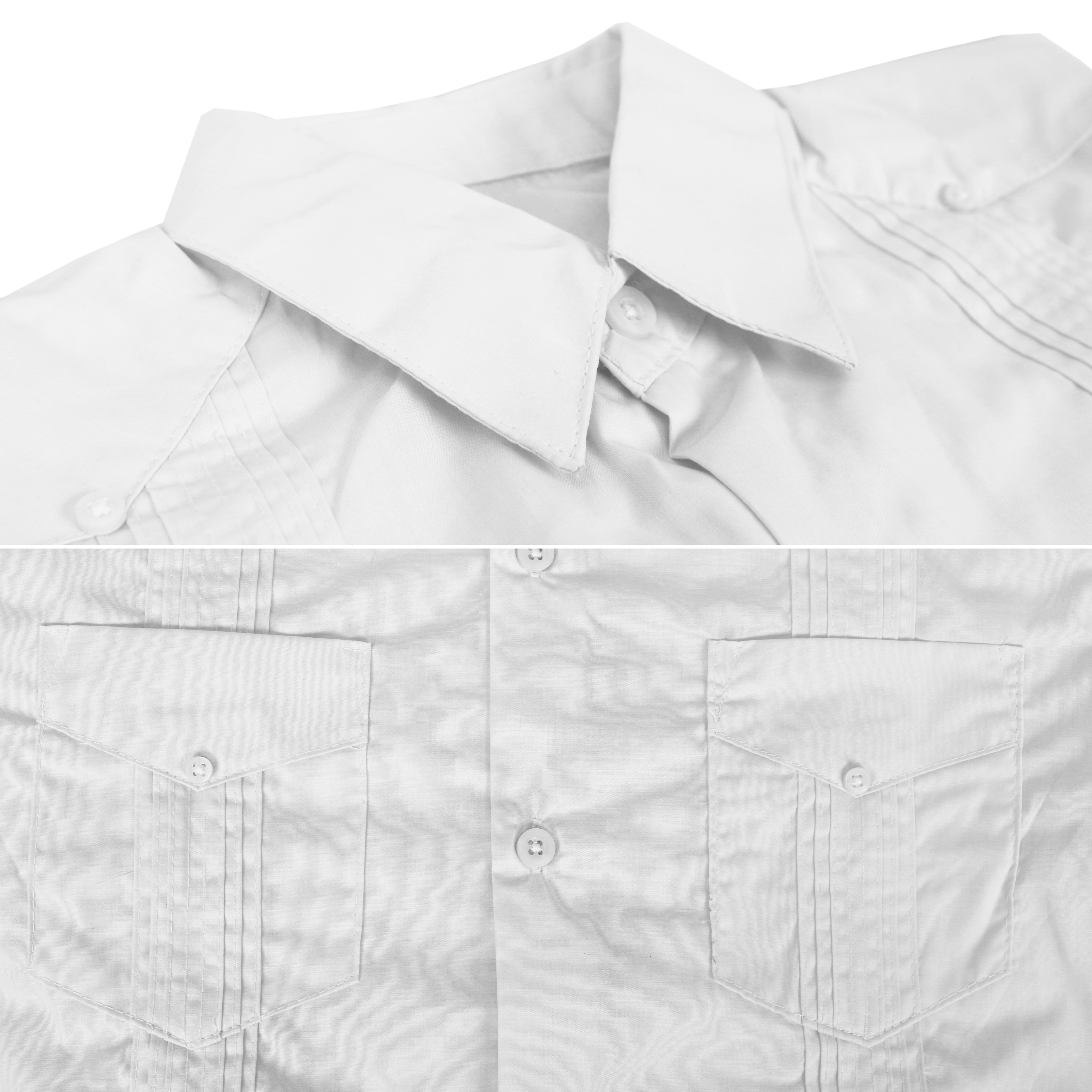 Men's Cuban Long Sleeve Casual Slim Fit Dress Shirt Guayabera - Picture 20 of 20