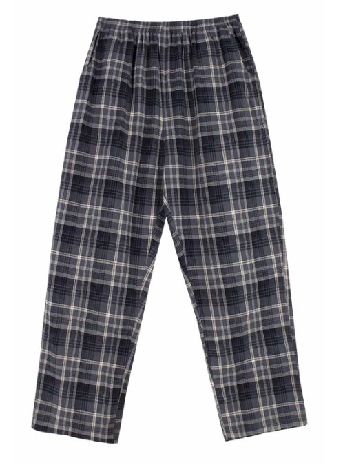 BYC Unisex Cotton Elastic Waist Sleep Lounge Soft Plaid Pajama Pants NG1061