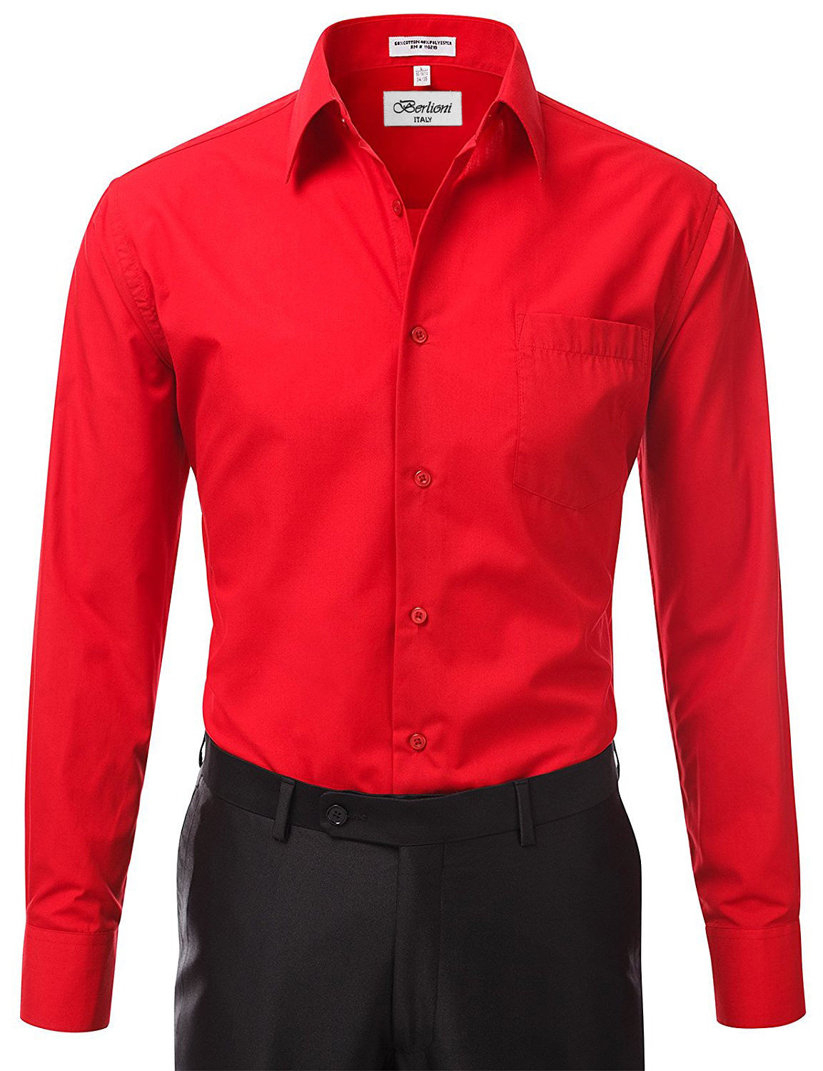 Berlioni Italy Men's Premium Classic French Convertible Cuff Solid