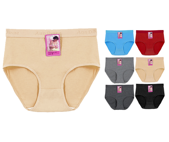 Women’s 12 Pack Classic Solid Cotton Soft Stretch Colorful Classic Briefs