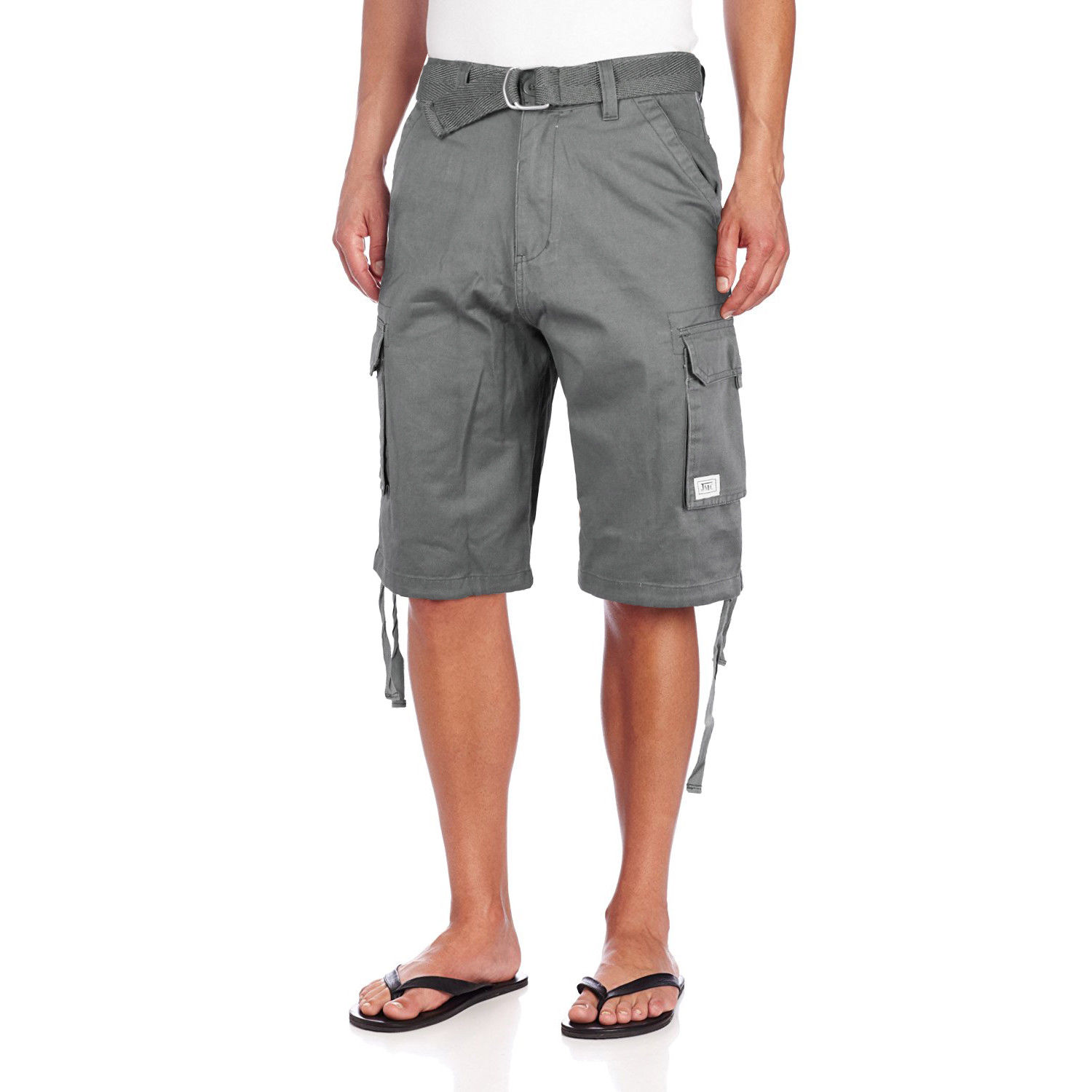Men's Premium Cotton Twill Slim Fit Cargo Camo Shorts With Woven Belt - Picture 20 of 38
