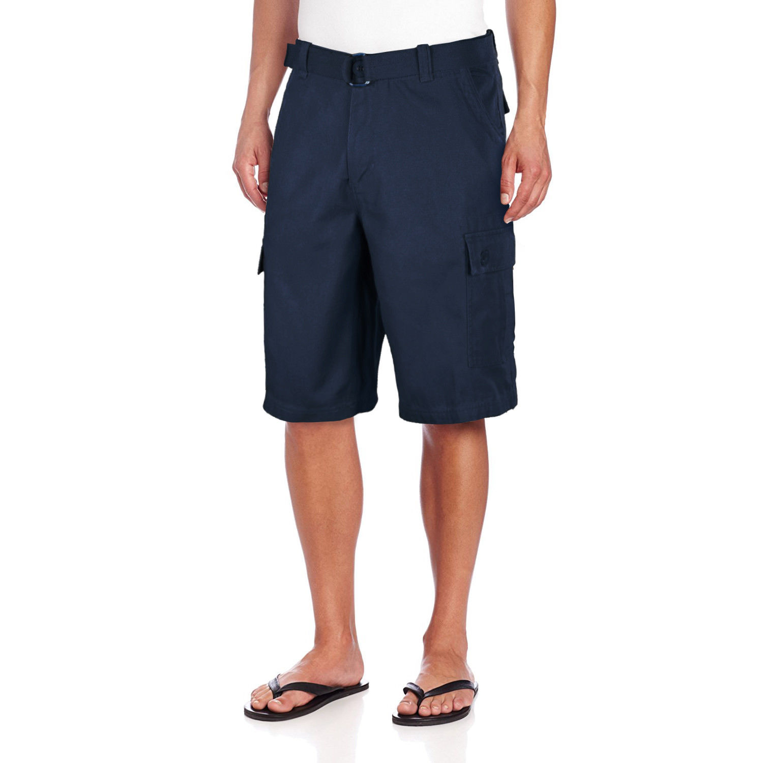 Men's Premium Cotton Twill Slim Fit Cargo Camo Shorts With Woven Belt - Picture 22 of 38