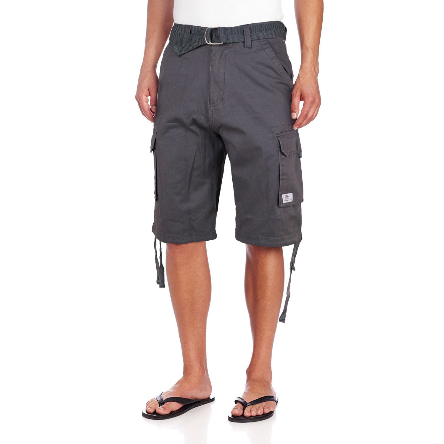 Men's Premium Cotton Twill Slim Fit Cargo Camo Shorts With Woven Belt - Picture 11 of 38