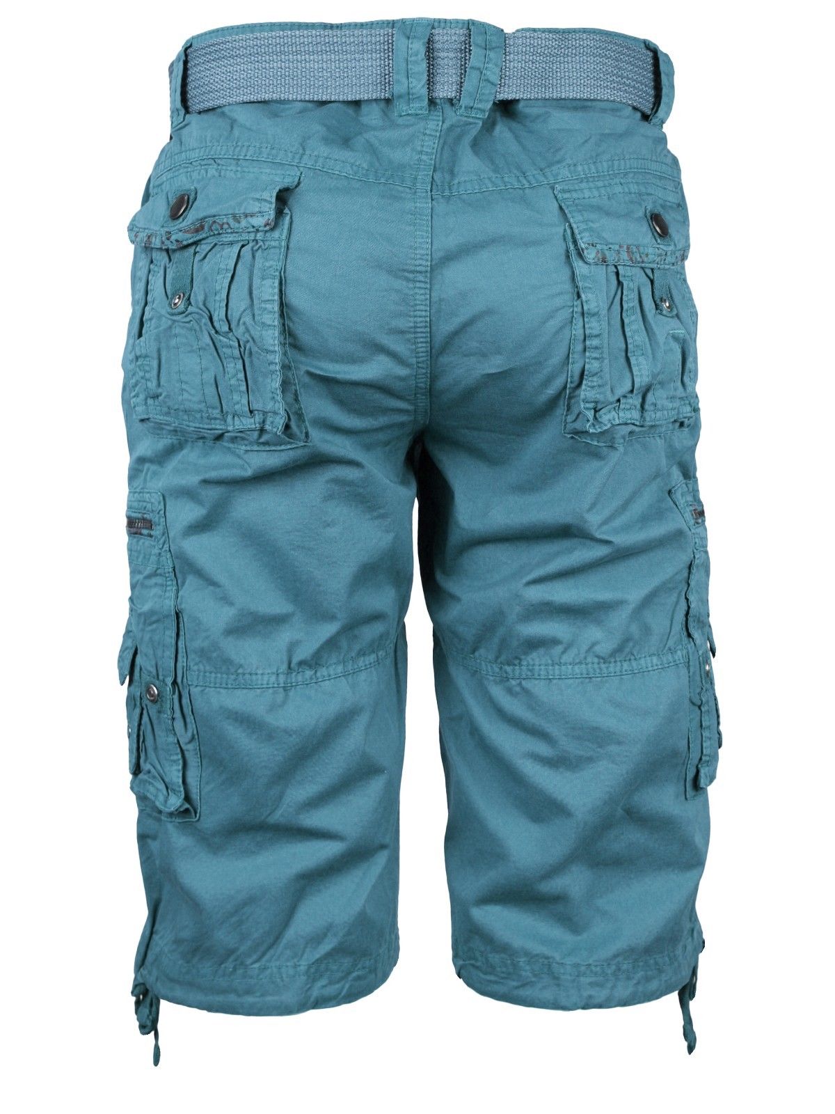 Men's Premium Cotton Twill Slim Fit Cargo Camo Shorts With Woven Belt - Picture 36 of 38