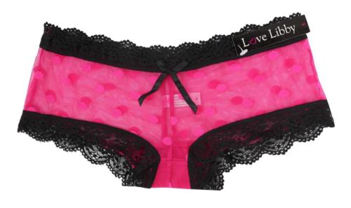 Women’s Lace Trimmed Sexy Lingerie Polkadot Two Tone Pink Boyshorts