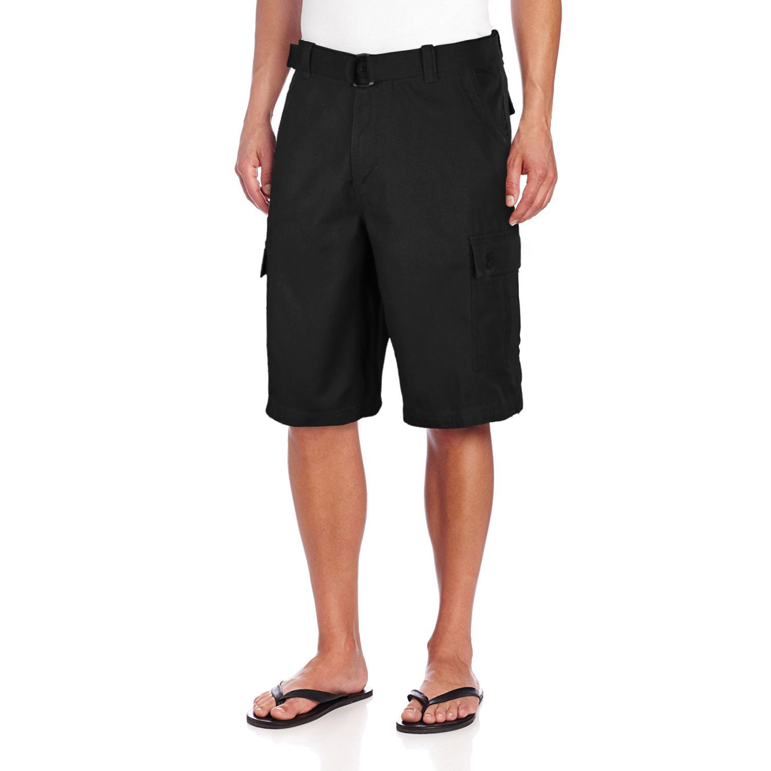 Men's Premium Cotton Twill Slim Fit Cargo Camo Shorts With Woven Belt - Picture 21 of 38
