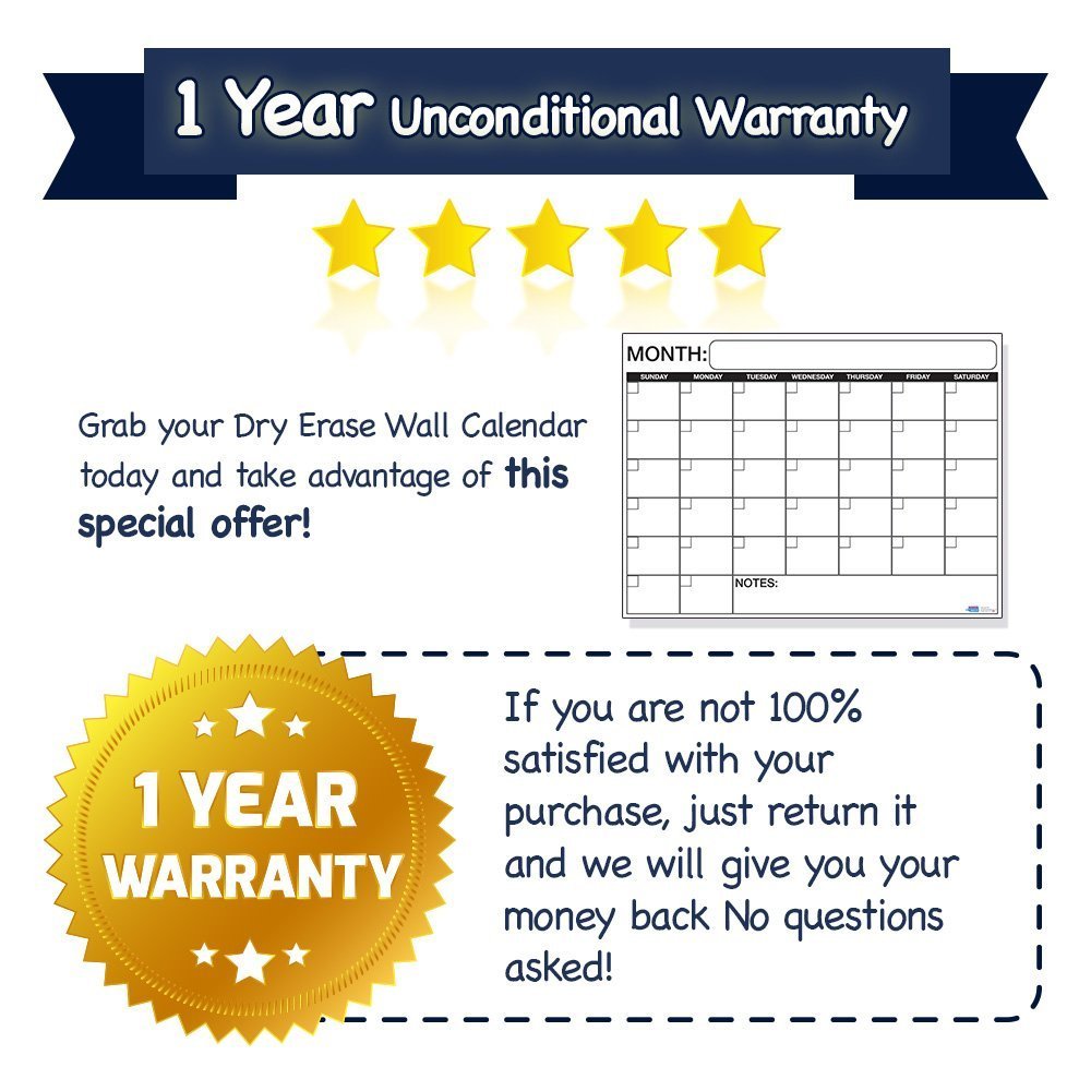Large Dry or Wet Erase Laminated Monthly Wall Calendar Planner - Afbeelding 39 van 48