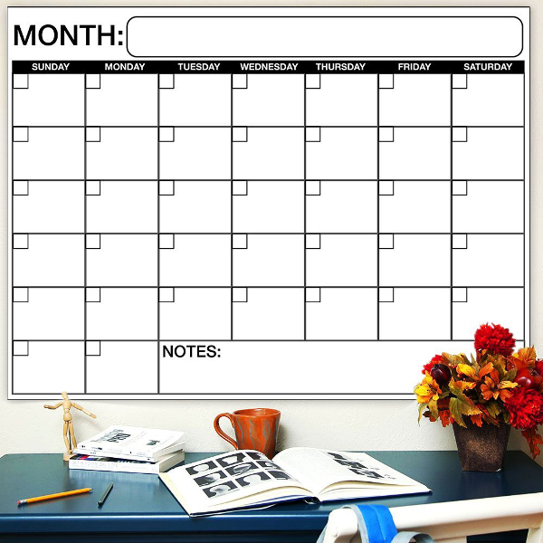 Large Dry or Wet Erase Laminated Monthly Wall Calendar Planner - Afbeelding 47 van 48