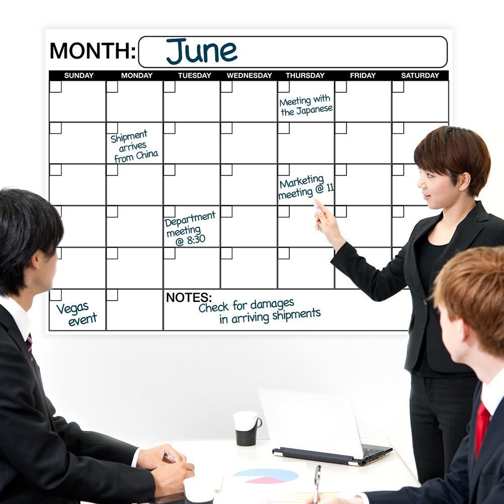Large Dry or Wet Erase Laminated Monthly Wall Calendar Planner - Afbeelding 42 van 48