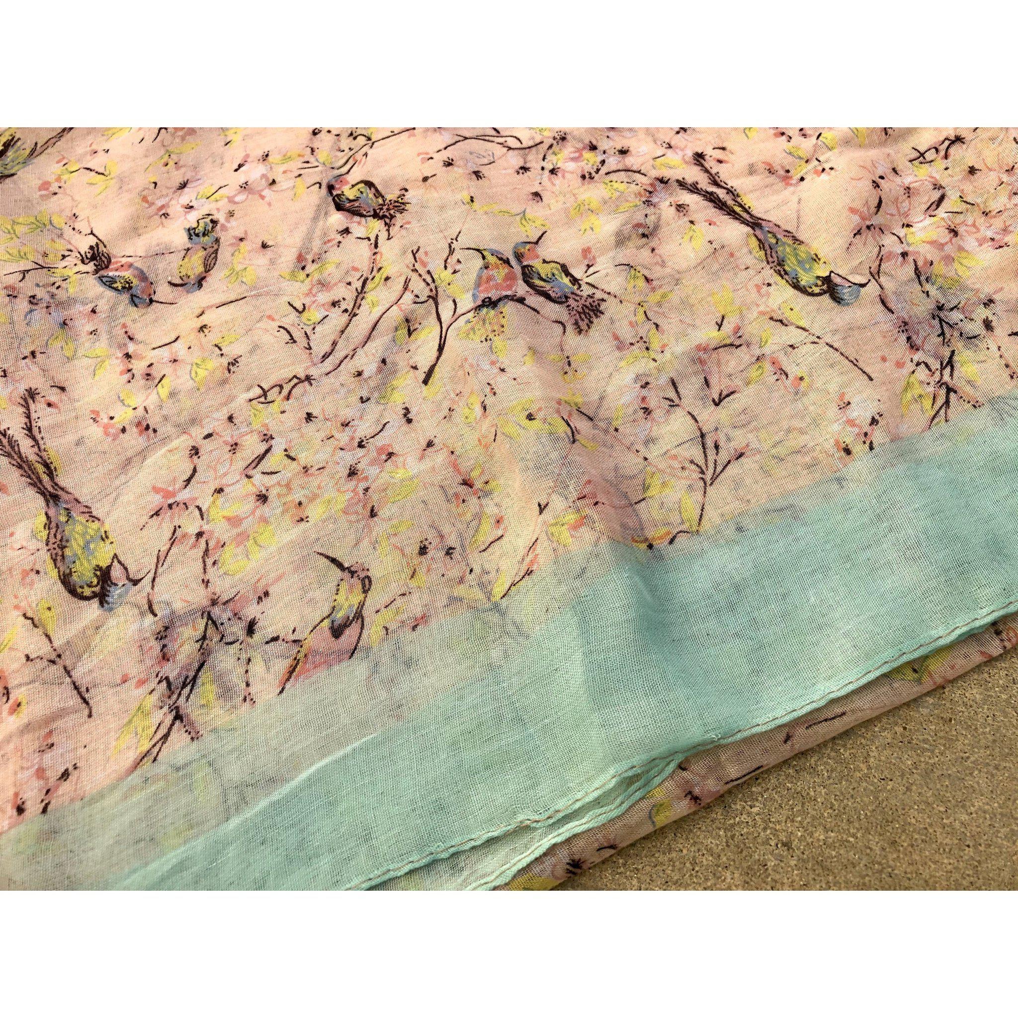 African Head Wrap, Birds of Season Print Headscarf, Tichel Hijab Head Covering - Picture 14 of 18