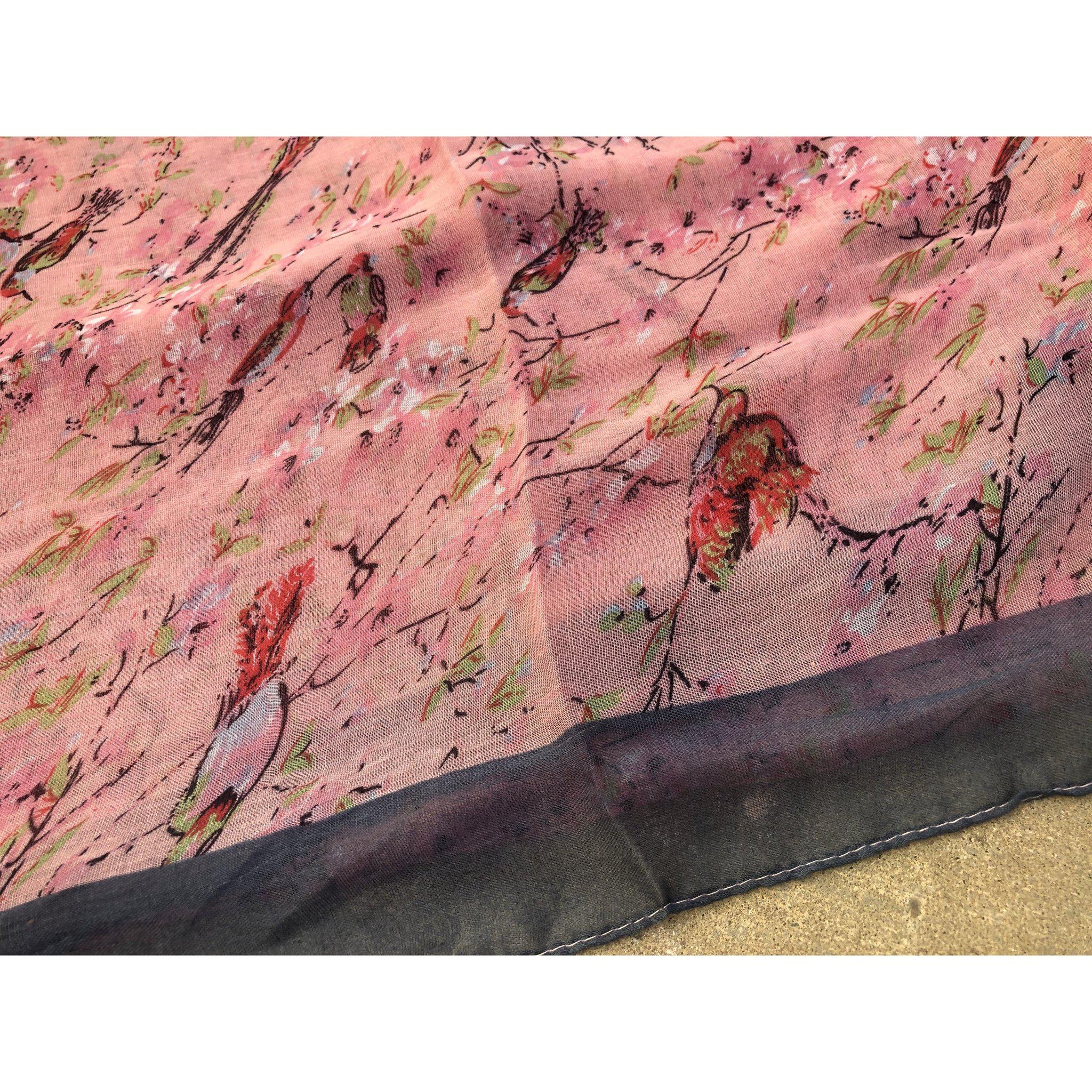 African Head Wrap, Birds of Season Print Headscarf, Tichel Hijab Head Covering - Picture 15 of 18